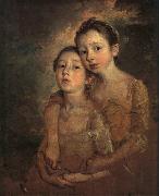 Thomas The Painter's Daughters with a Cat oil painting